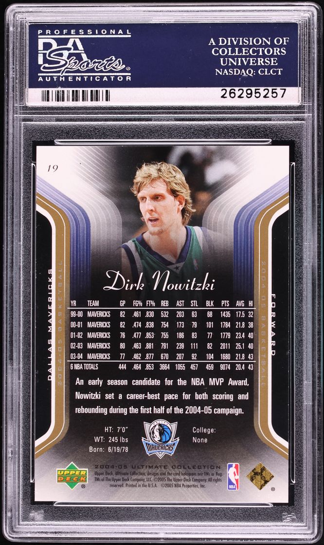 2004 Ultimate Collection Limited Dirk Nowitzki /25 #19 PSA 10 GEM MINT - Photo 2