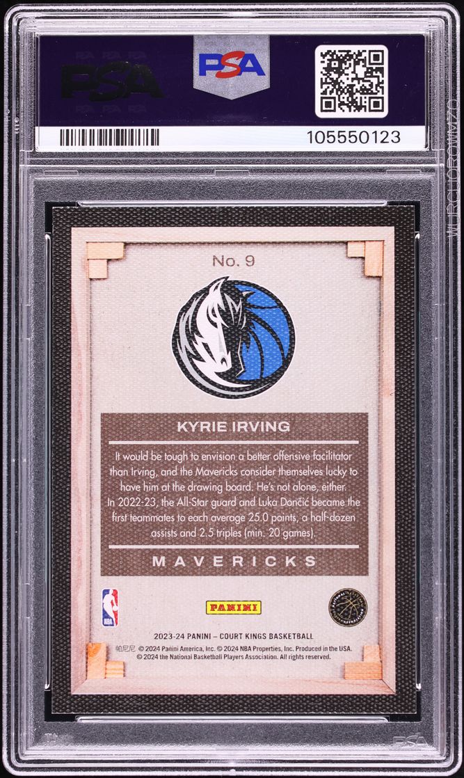 2023 Panini Court Kings Blank Slate Kyrie Irving #9 PSA 9 MINT - Photo 2