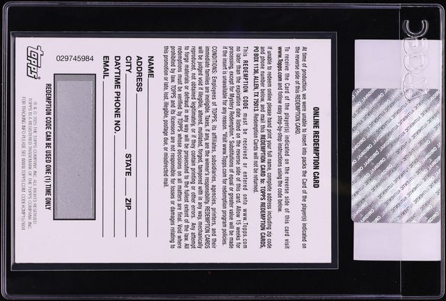 2025 Topps Chrome Honors DPOY Gold NFL Shield Pat Surtain II PATCH AUTO 1/1 Redemption CGC AUTH