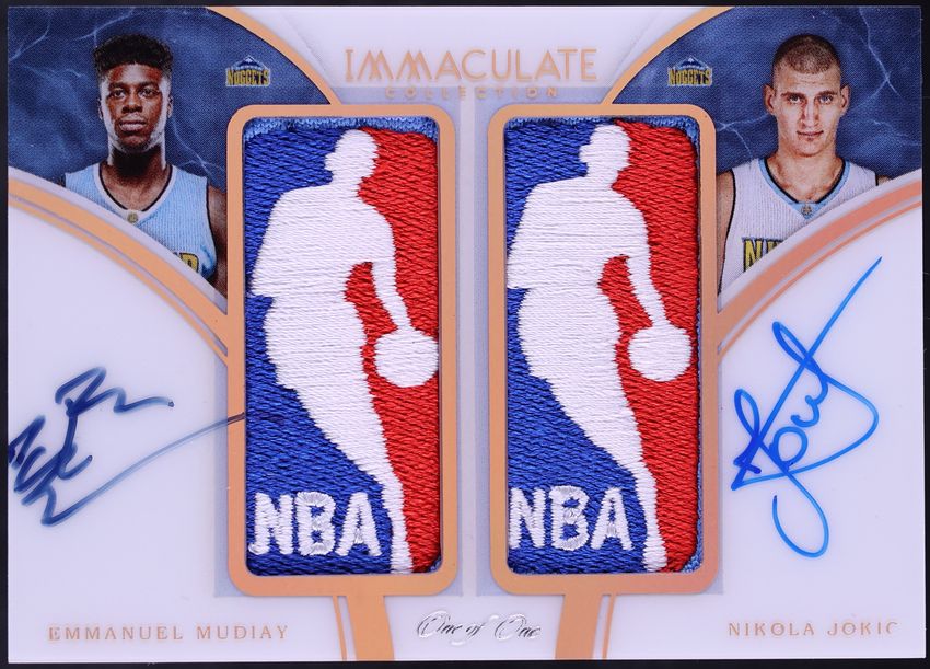 2015 Immaculate Collection Emmanuel Mudiay Nikola Jokic RC NBA LOGOMAN PATCH AUTO 1/1 CGC AUTH