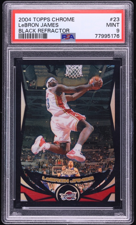 2004 Topps Chrome Black Refractor LeBron James /500 #23 PSA 9 MINT