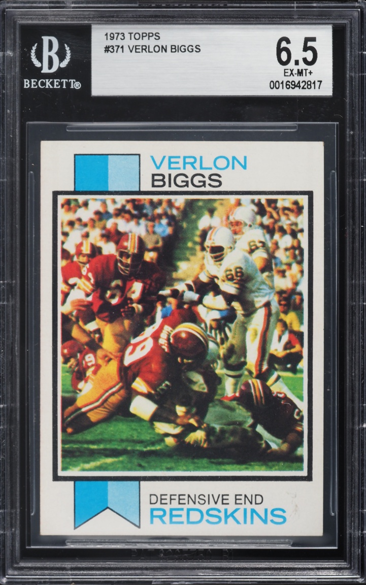 1973 Topps Football Verlon Biggs #371 BGS 6.5 EX-MT+