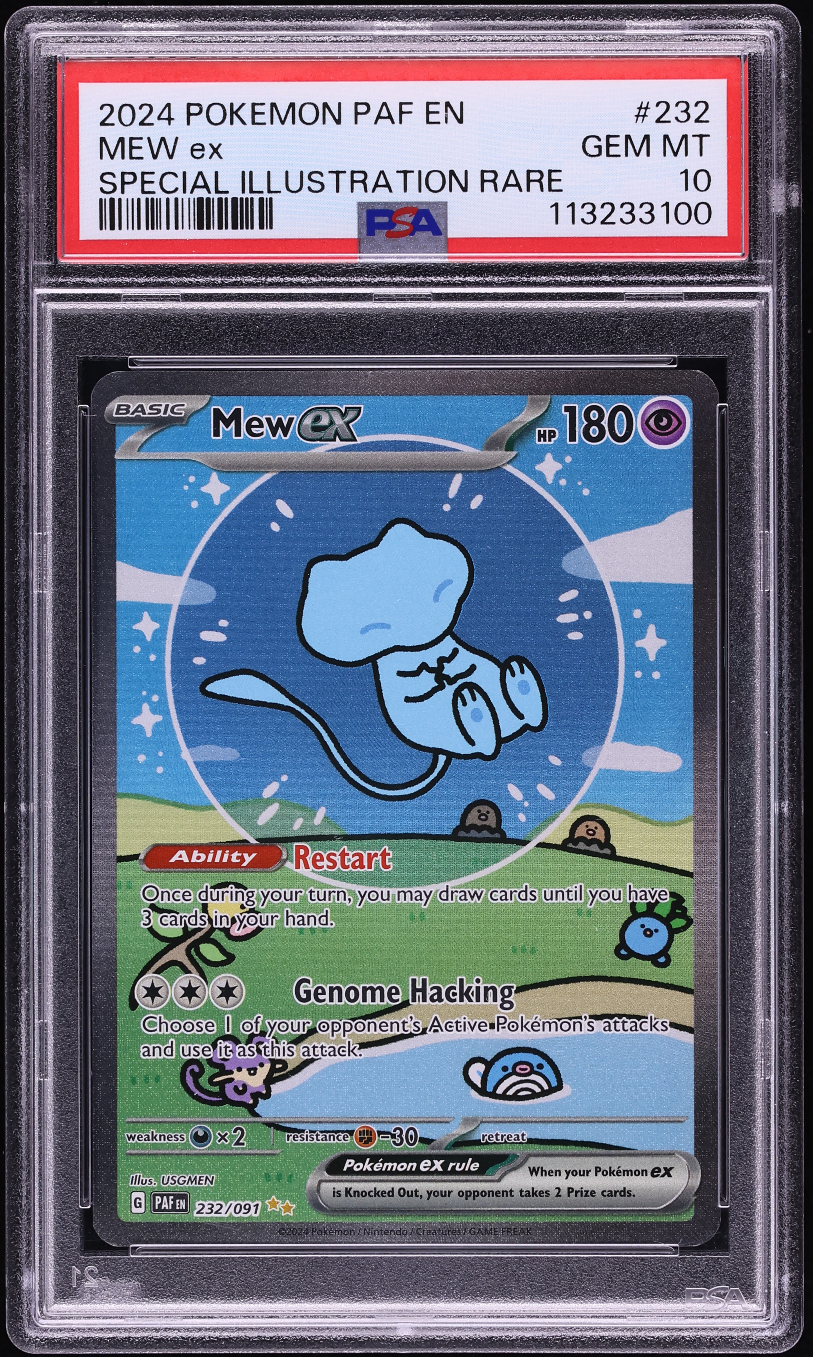 2024 Pokemon Scarlet & Violet Paldean Fates SIR Shiny Mew Ex #232 PSA 10 GEM MINT