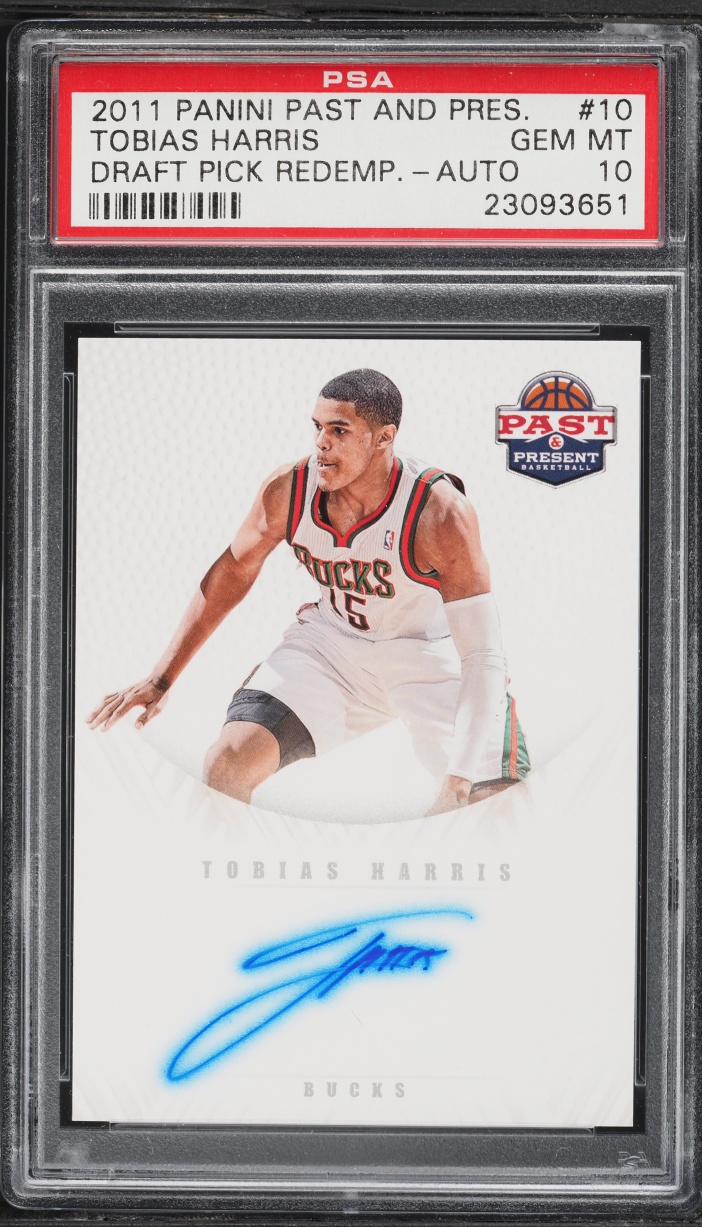 2011 Panini Past & Present Draft Pick Redemptions Tobias Harris ROOKIE AUTO #10 PSA 10 GEM MINT