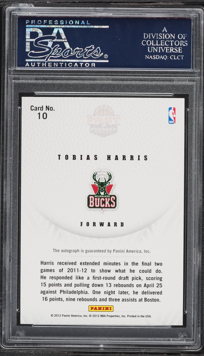 2011 Panini Past & Present Draft Pick Redemptions Tobias Harris ROOKIE AUTO #10 PSA 10 GEM MINT