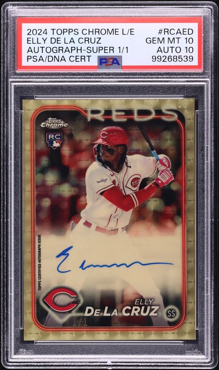 PSA 10 Card 2024 Topps Finest Gem Mint Elly De La Cruz Rookie Card