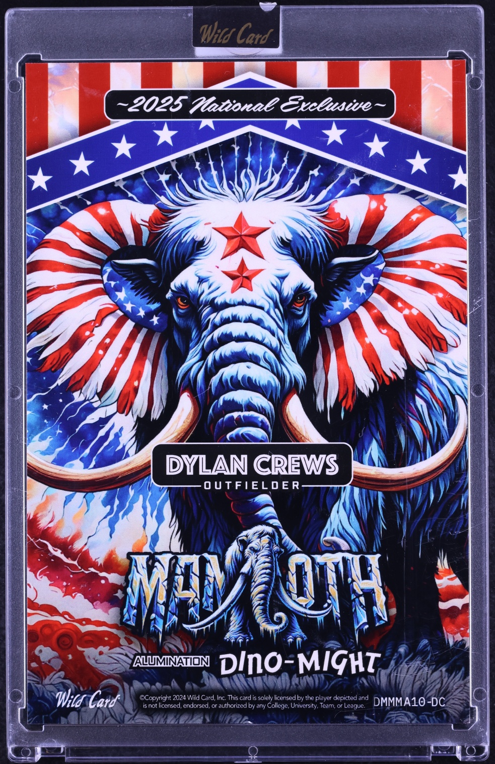 2025 Wild Card Alumination Dino-Might Mammoth National Exclusive Red White Blue Dylan Crews 1/1