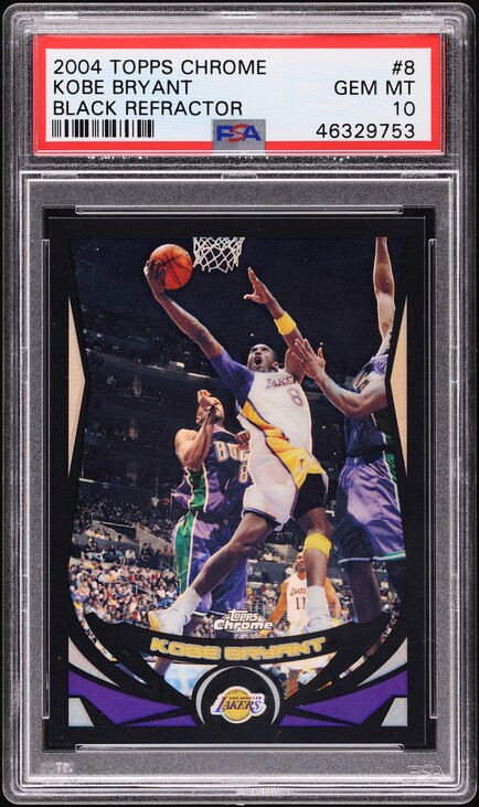 2001 Topps Chrome Black Refractor Kobe Bryant /50 #50 PSA 9