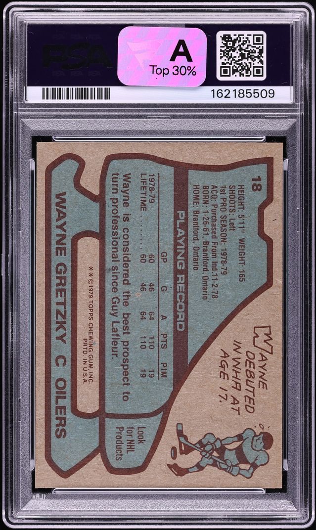 1979 Topps Hockey Wayne Gretzky ROOKIE AUTO DNA 10 #18 PSA 8 NM-MT - Photo 2
