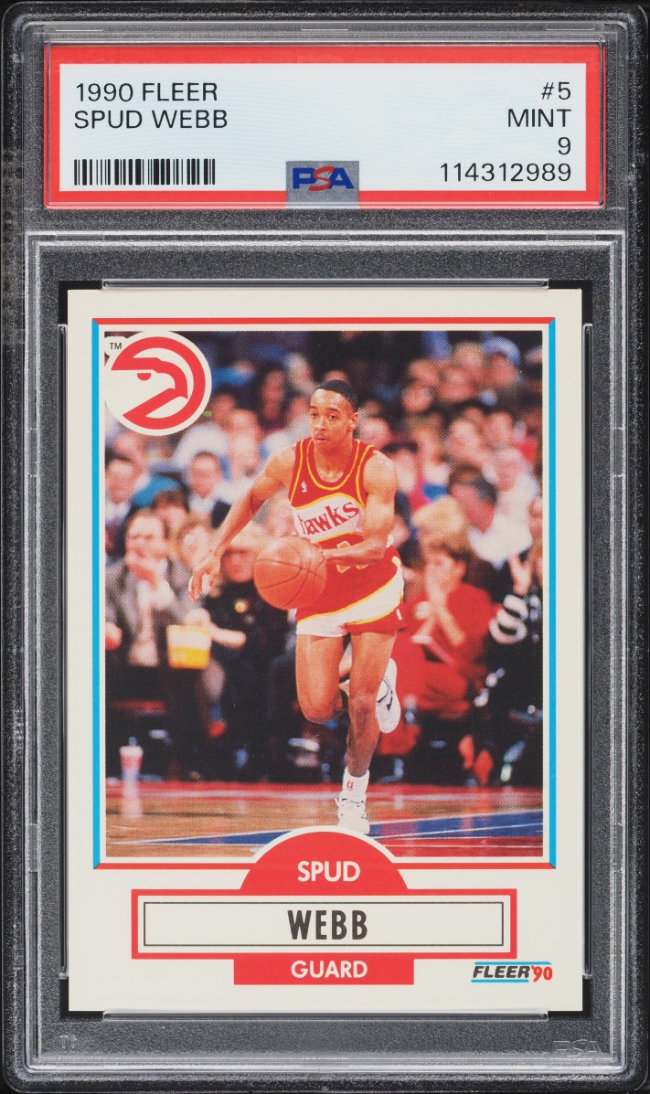 1990 Fleer Basketball Spud Webb #5 PSA 9 MINT