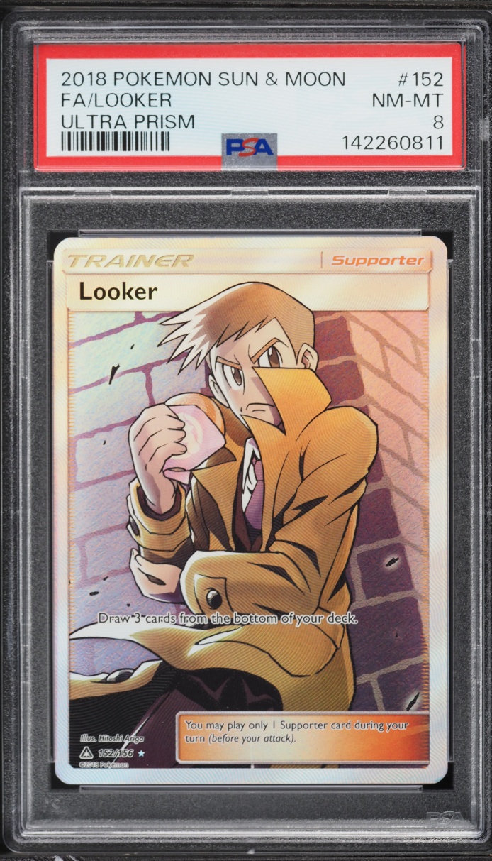2018 Pokemon Sun & Moon Ultra Prism Full Art Looker #152 PSA 8 NM-MT