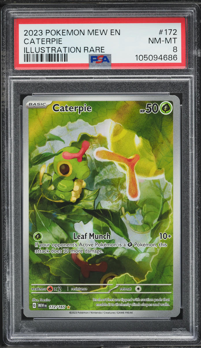 2023 Pokemon Scarlet & Violet 151 IR Caterpie #172 PSA 8 NM-MT