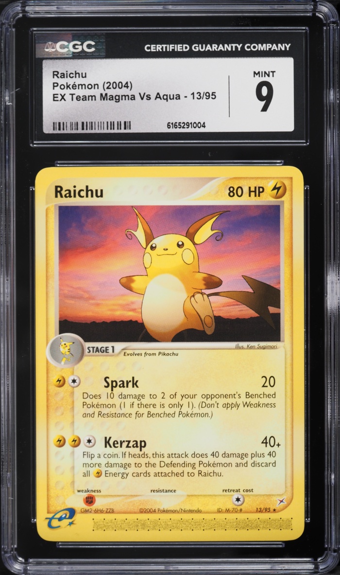 2004 Pokemon EX Team Magma VS Aqua Raichu #13 CGC 9 MINT