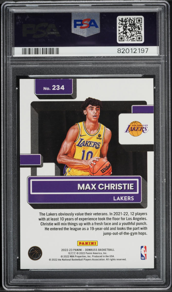 2022 Donruss Red Gold Holo Laser Max Christie ROOKIE #234 PSA 9 MINT