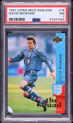 1996 Merlin Premier Gold England David Beckham ROOKIE #92 BGS 8 NM