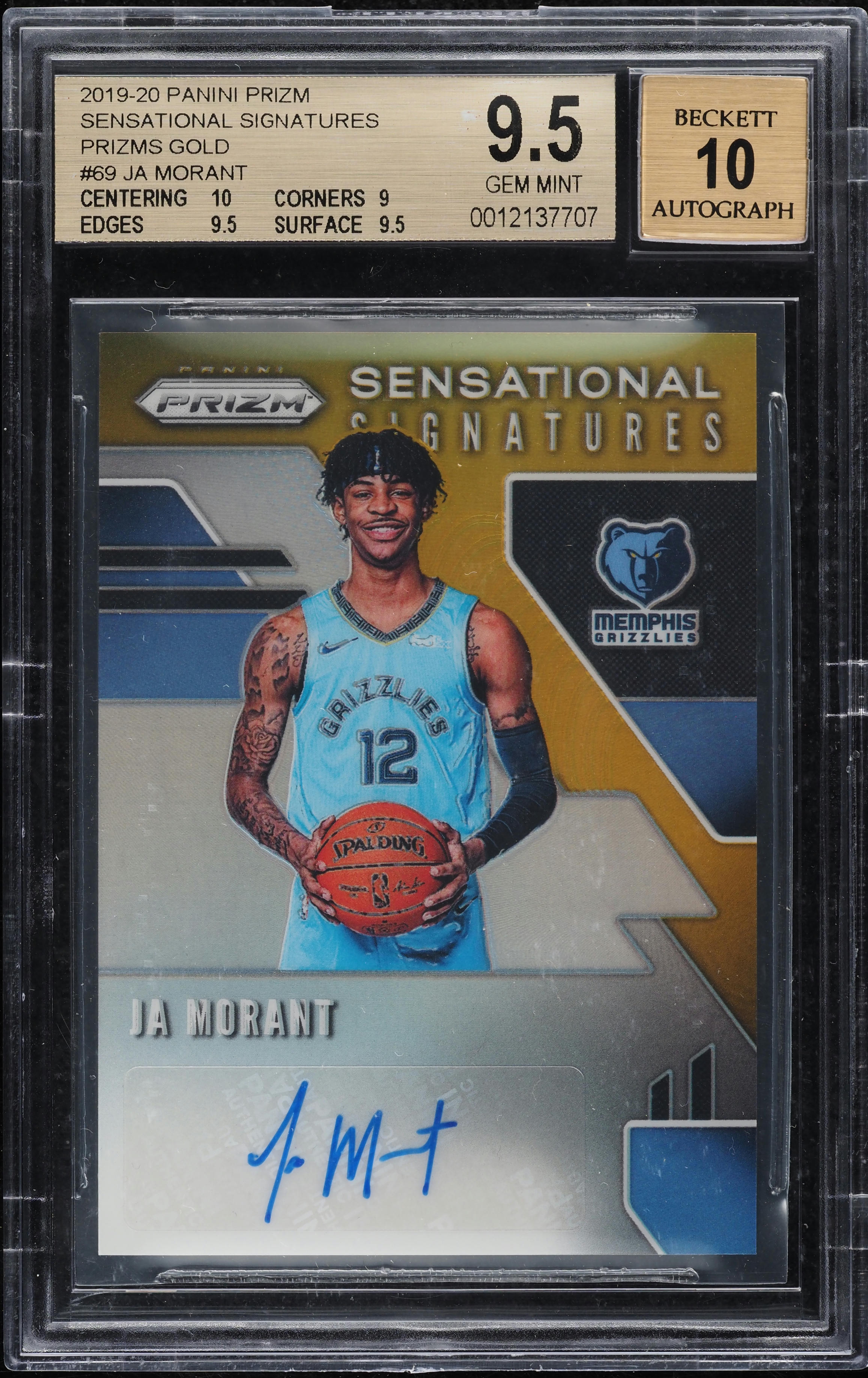 2019 Panini Status Ja Morant ROOKIE #28 PSA 10 GEM MINT on