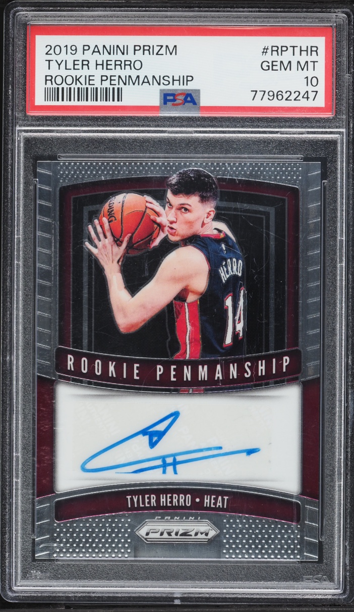 2019 Panini Prizm Penmanship Tyler Herro ROOKIE AUTO #RP-THR PSA 10 GEM MINT