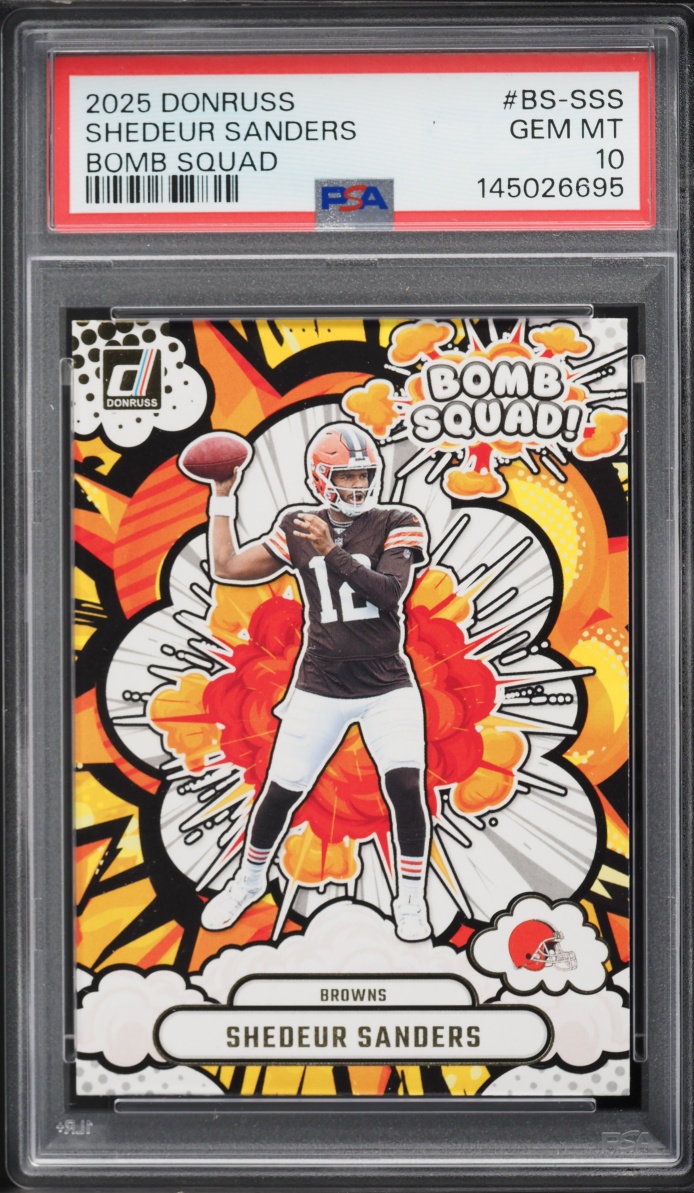 2025 Donruss Bomb Squad Shedeur Sanders ROOKIE #BS-SSS PSA 10 GEM MINT