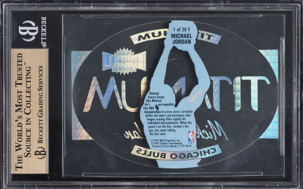 1997 Metal Universe Titanium Die-Cut Michael Jordan #1 BGS 10 PRISTINE