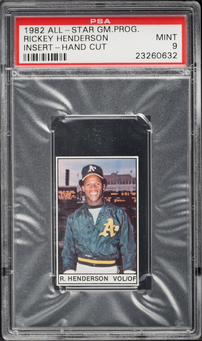 1982 All-Star Game Program Insert Rickey Henderson PSA 9 MINT