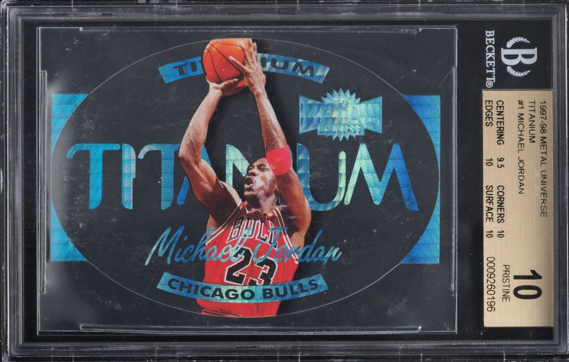 1997 Metal Universe Titanium Die-Cut Michael Jordan #1 BGS 10 PRISTINE
