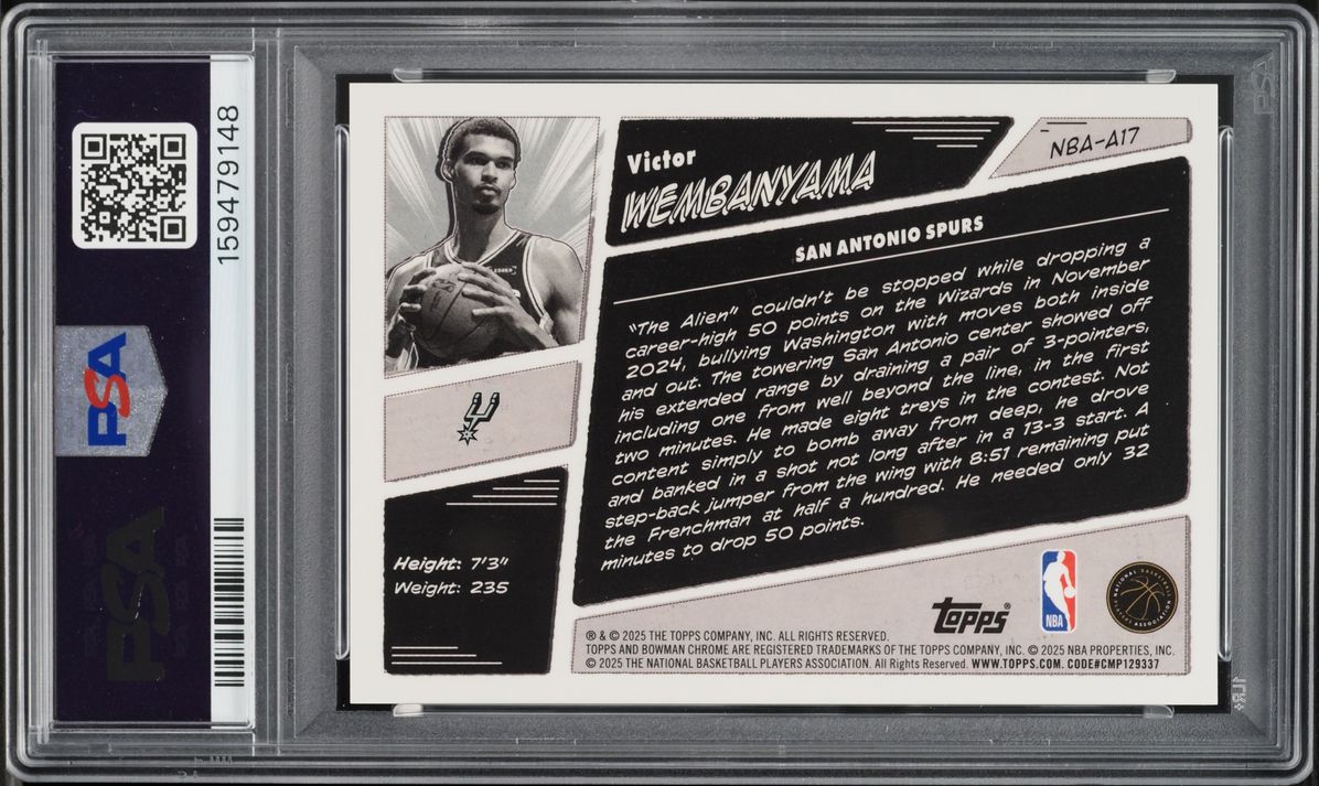 2025 Bowman Chrome Anime NBA Victor Wembanyama #NBA-A17 PSA 9 MINT
