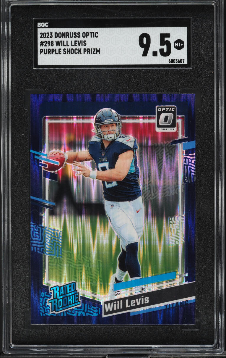 2023 Donruss Optic Purple Shock Prizm Will Levis ROOKIE #298 SGC 9.5 MINT+
