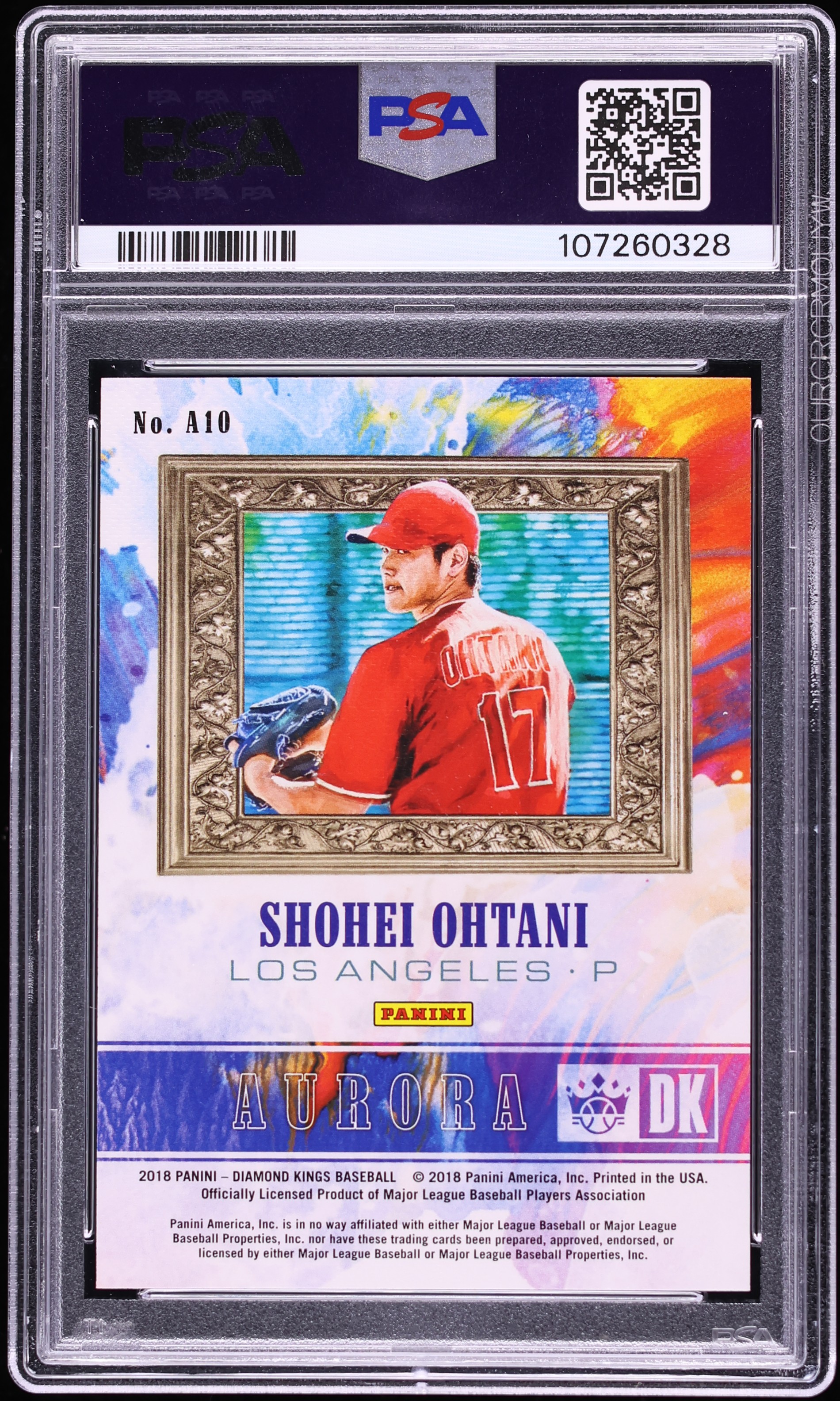 2018 Panini Diamond Kings Aurora Shohei Ohtani ROOKIE #A10 PSA 10