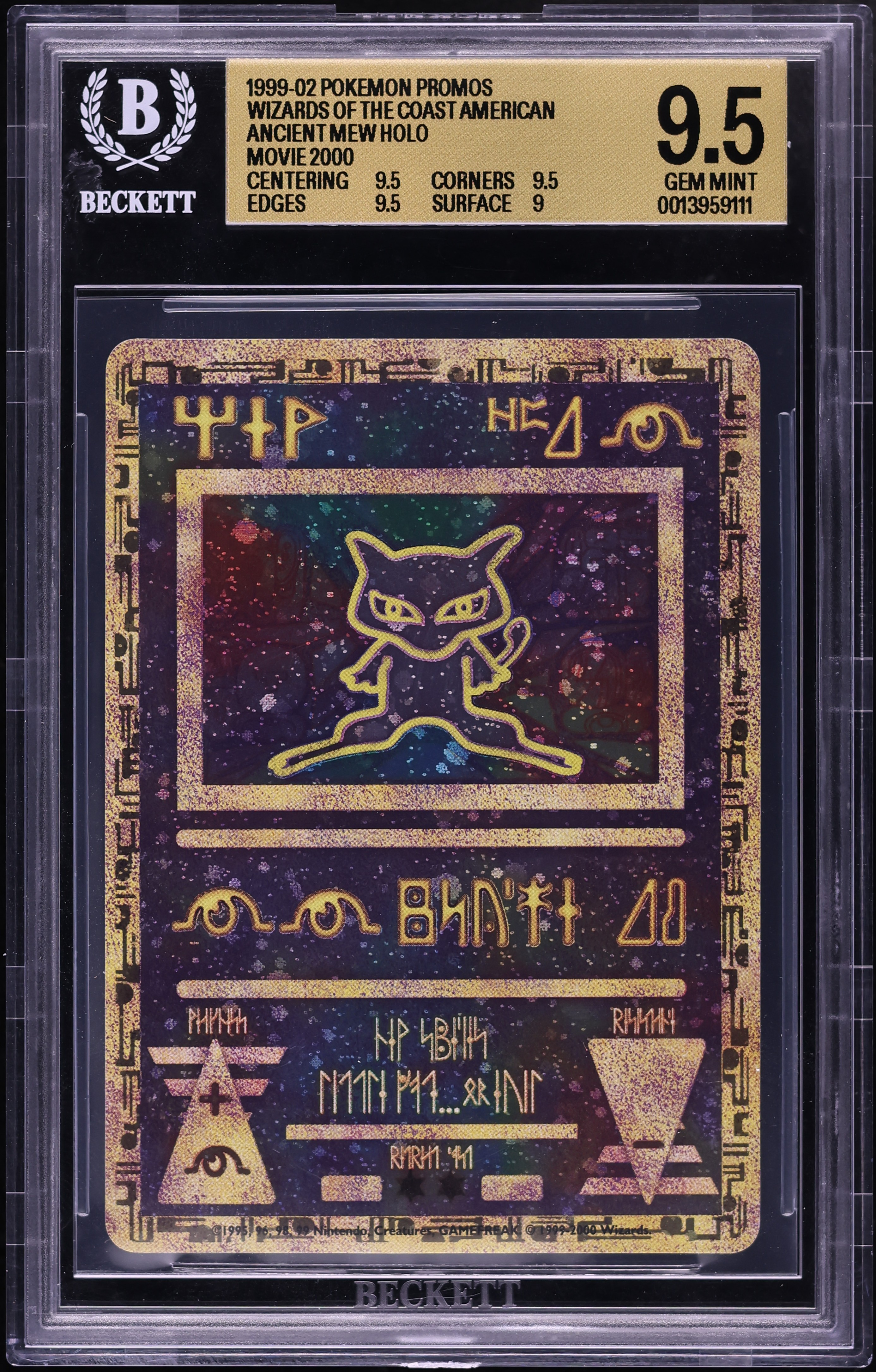 2000 Pokemon Movie Promo Holo Ancient Mew #0 BGS 9.5 GEM MINT