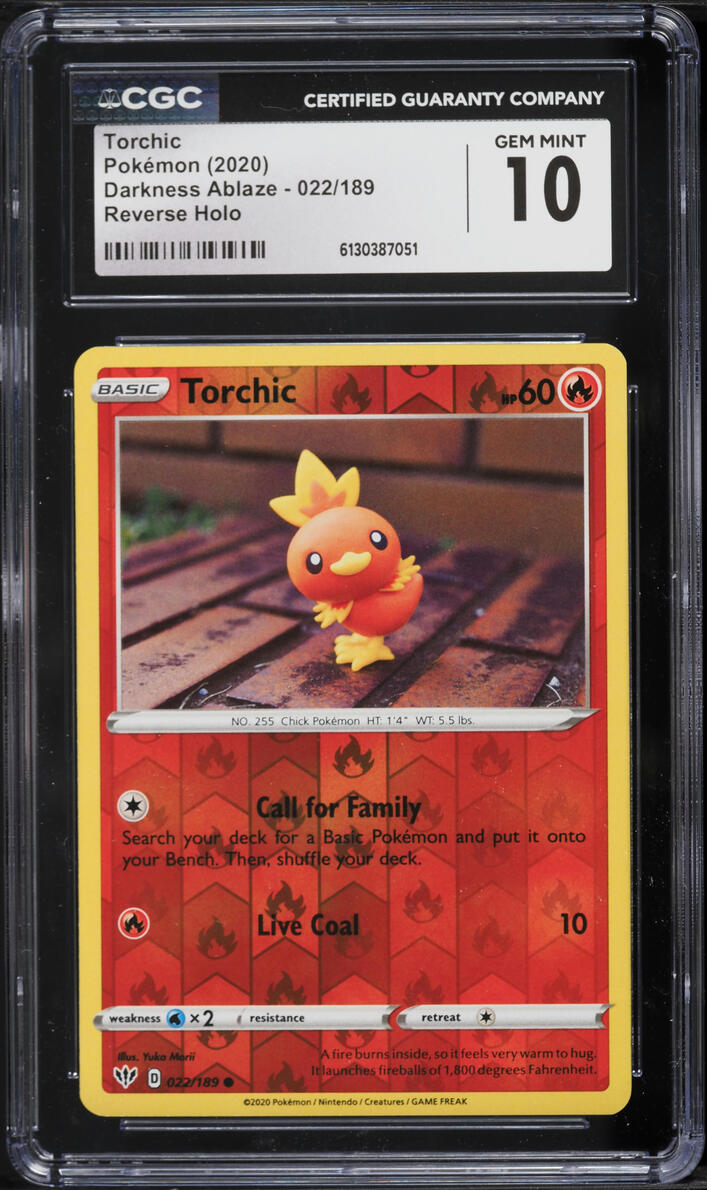 2020 Pokemon Darkness Ablaze Reverse Holo Torchic #022 CGC 10 GEM MINT