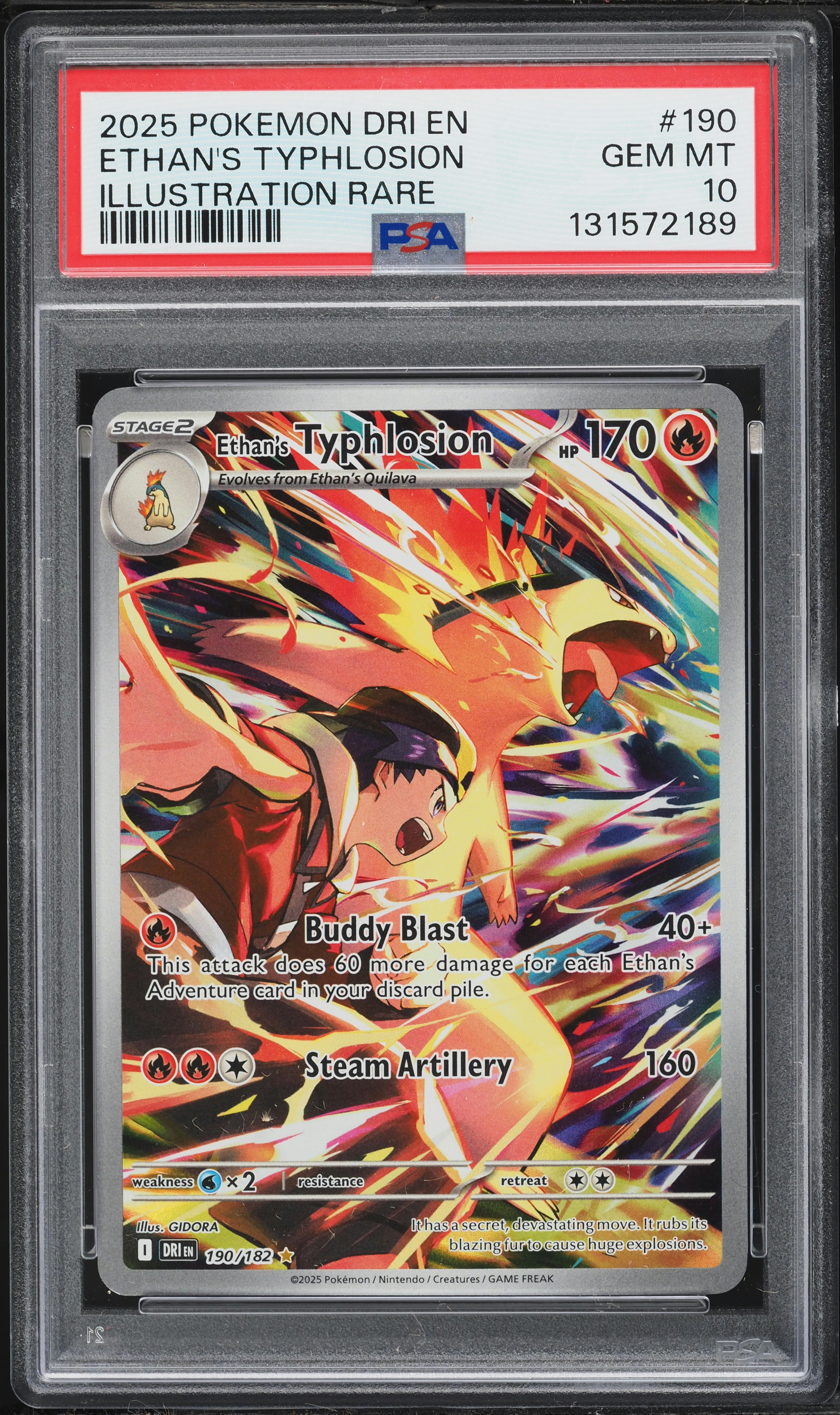 2025 Pokemon Scarlet & Violet Destined Rivals IR Ethan's Typhlosion #190 PSA 10 GEM MINT