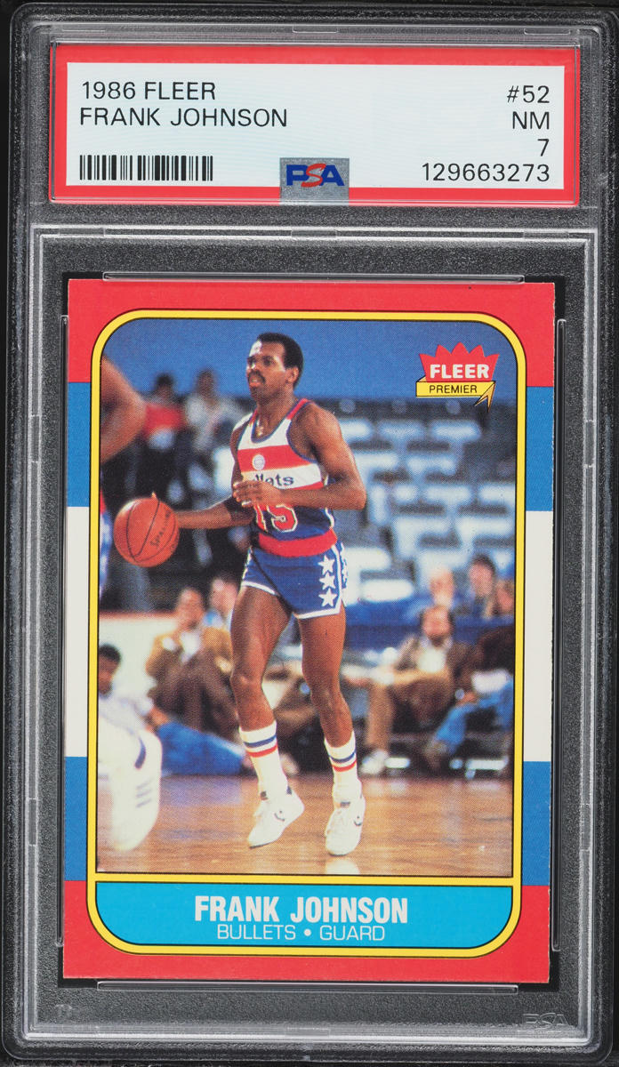 1986 Fleer Basketball Frank Johnson #52 PSA 7 NRMT