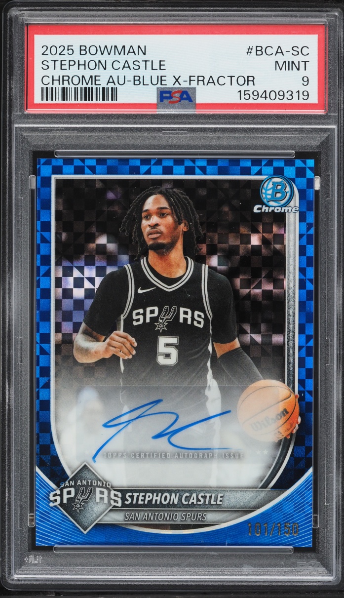 2025 Bowman Chrome Blue Xfractor Stephon Castle AUTO /150 #BCA-SC PSA 9 MINT