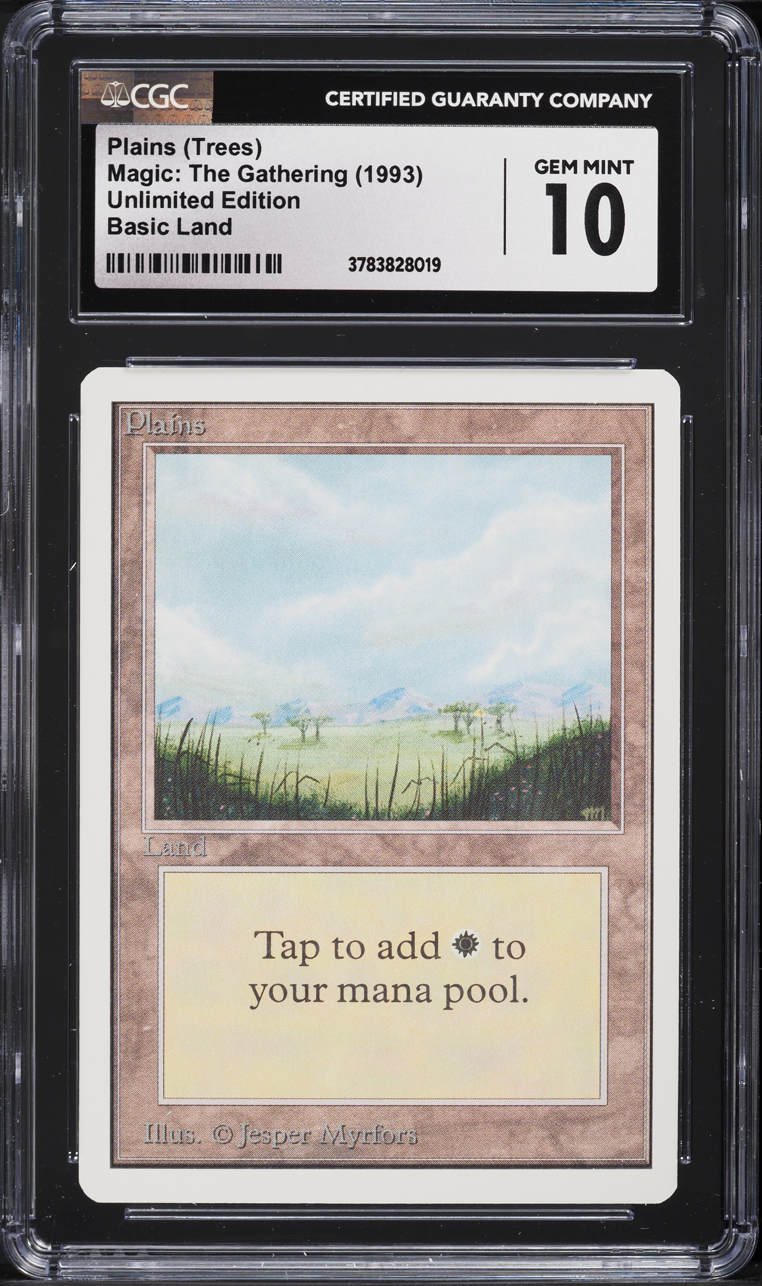 1993 Magic: The Gathering MTG Unlimited Edition Plains Trees CGC