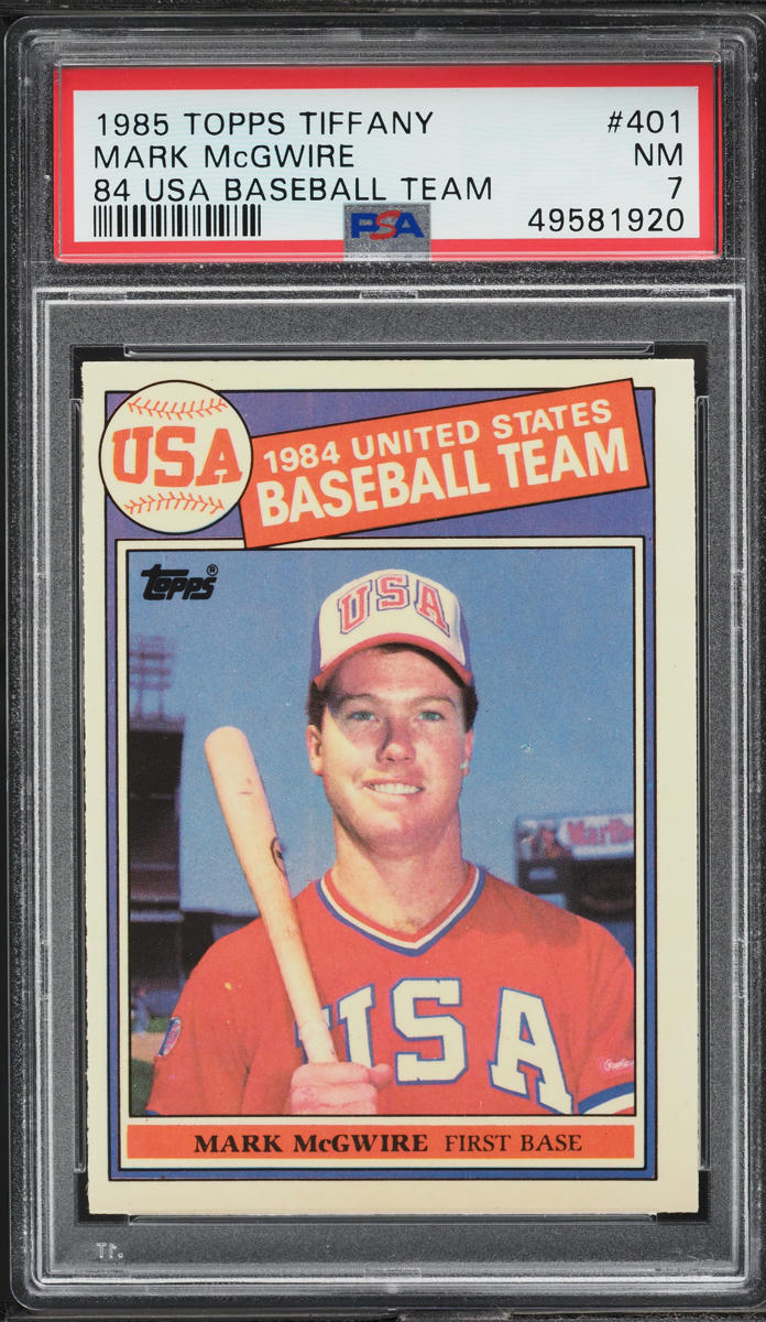 1985 Topps Tiffany Mark McGwire ROOKIE #401 PSA 7 NRMT