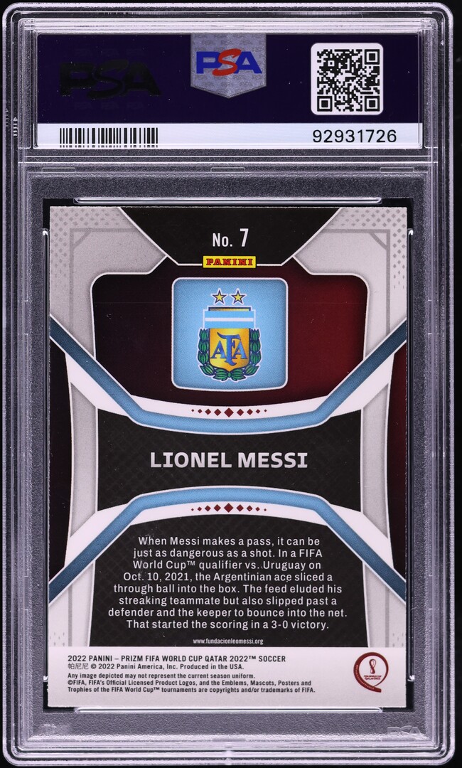 その他 ziyeck panini prizm Qatar signatur psa8 2022 Panini Prizm World Cup Qatar Lionel Messi #7 PSA 9 MINT
