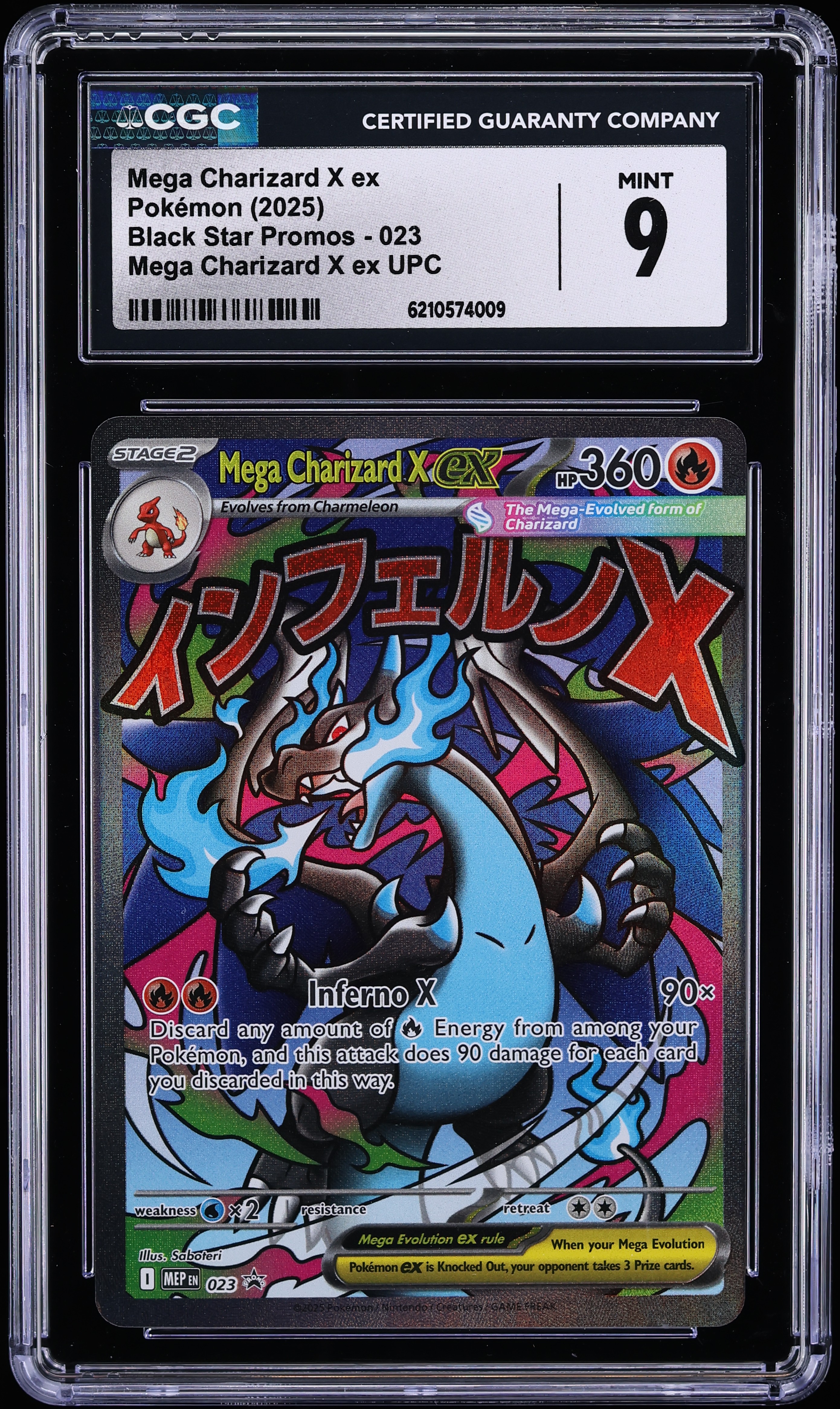 2025 Pokemon Mega Promo Ultra Premium Full Art Mega Charizard X ex #23 CGC 9 MINT