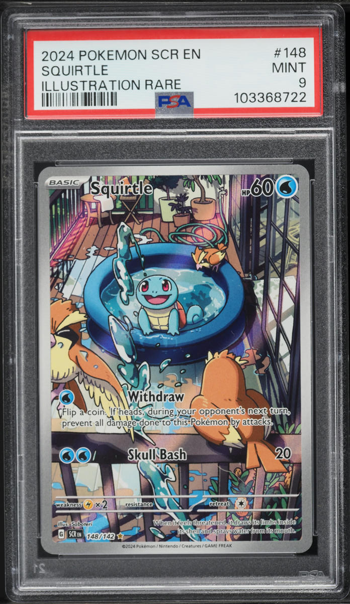 2024 Pokemon Scarlet & Violet Stellar Crown IR Squirtle #148 PSA 9 MINT