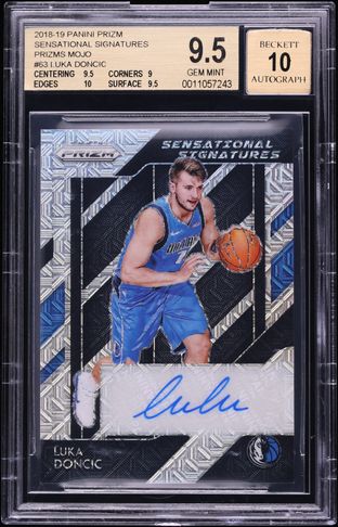 2018 Panini Prizm Green Pulsar Luka Doncic ROOKIE /25 #280 PSA 9