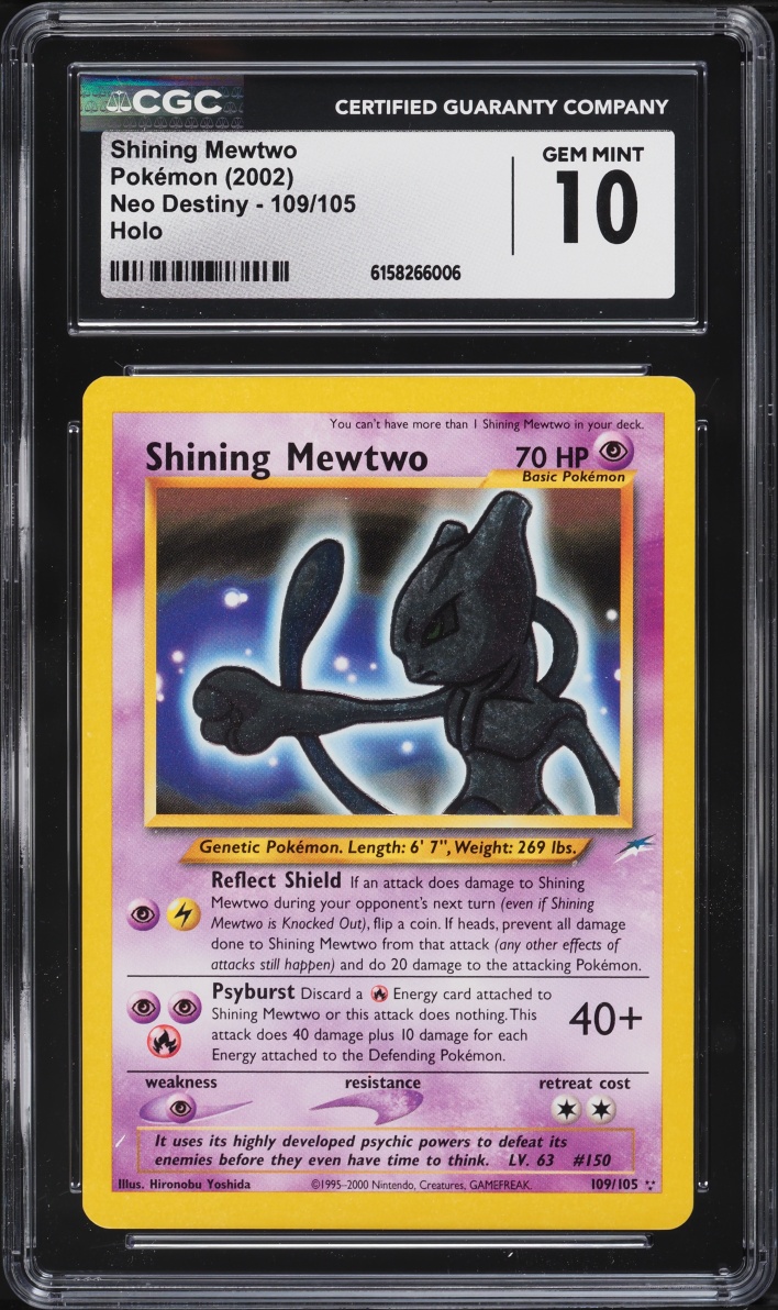 2002 Pokemon Neo Destiny Holo Shining Mewtwo #109 CGC 10 GEM MINT