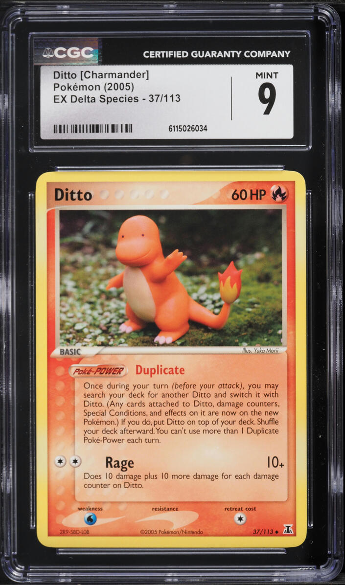 2005 Pokemon EX Delta Species Ditto [Charmander] #37 CGC 9 MINT