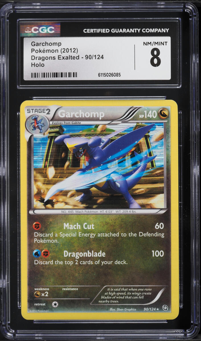 2012 Pokemon Black & White Dragons Exalted Holo Garchomp #90 CGC 8 NM-MT