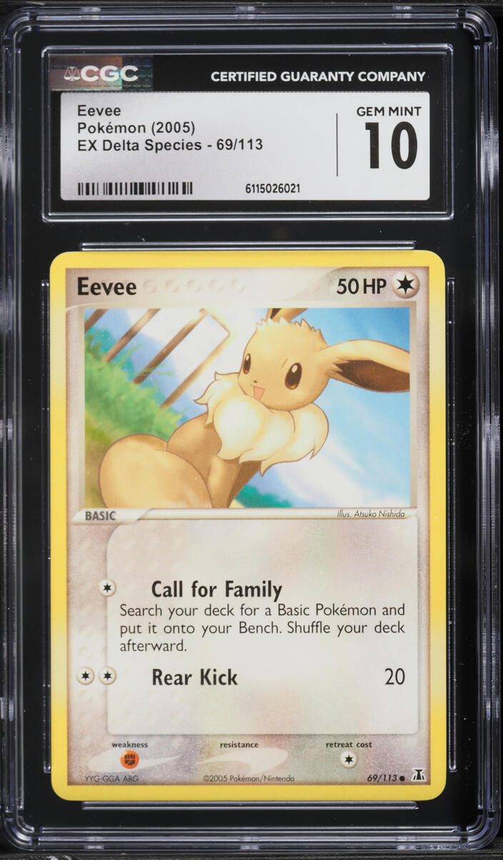 2005 Pokemon EX Delta Species Eevee #69 CGC 10 GEM MINT
