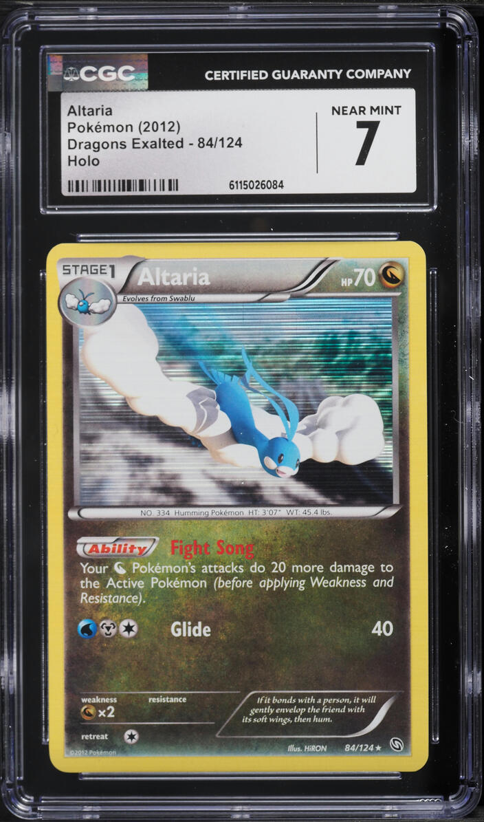 2012 Pokemon Black & White Dragons Exalted Holo Altaria #84 CGC 7 NRMT