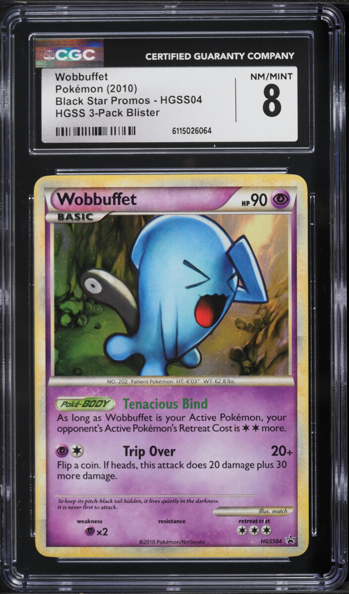 2010 Pokemon HeartGold & SoulSilver Promo 3 Pack Blister Wobbuffet #HGSS04 CGC 8 NM-MT
