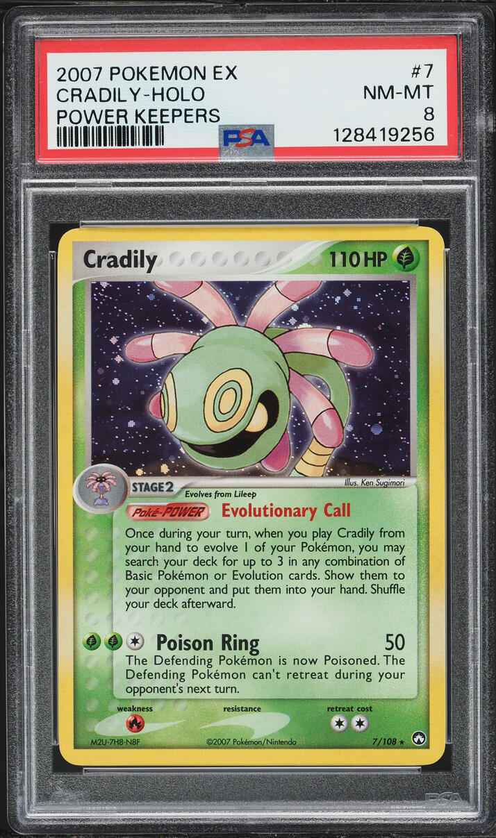2007 Pokemon EX Power Keepers Holo Cradily #7 PSA 8 NM-MT