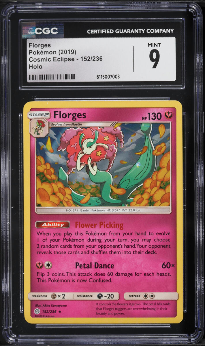 2019 Pokemon Cosmic Eclipse Holo Florges #152 CGC 9 MINT