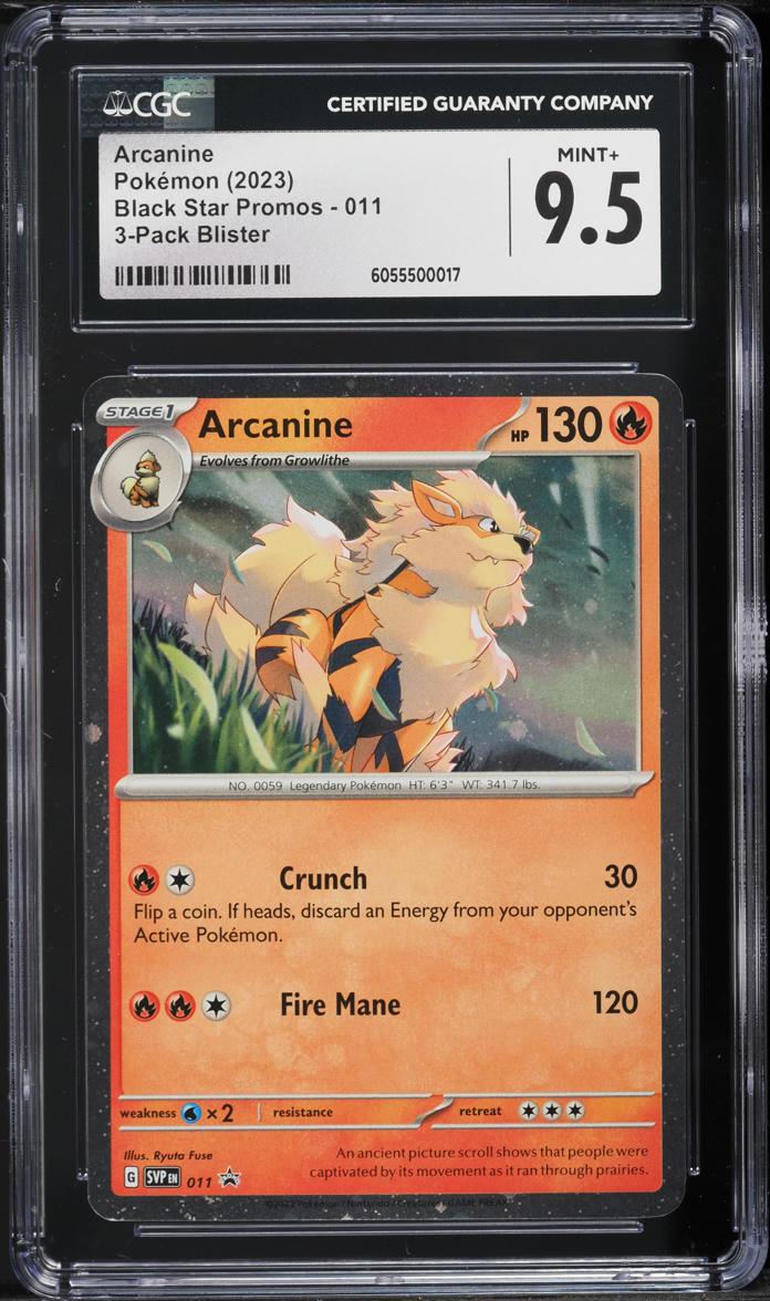 2023 Pokemon Scarlet & Violet Promo 3-Pack Blister Arcanine #011 CGC 9.5 MINT+