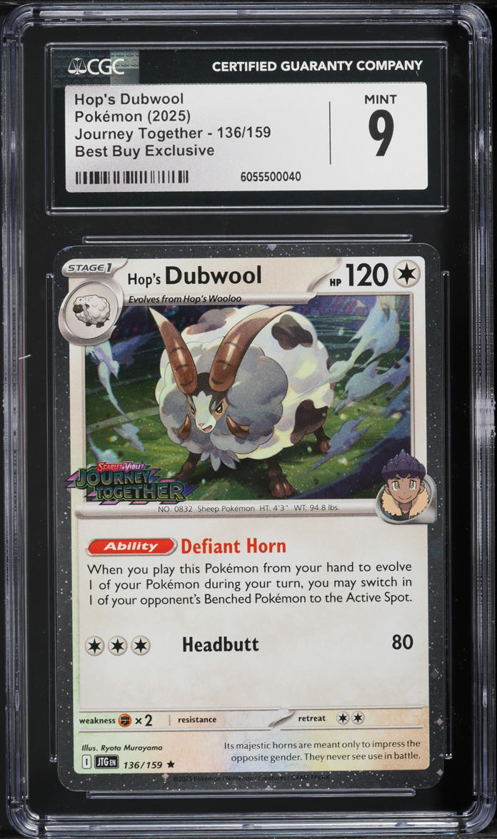 2025 Pokemon SV Journey Together Best Buy Exclusive Hop's Dubwool #136 CGC 9 MINT