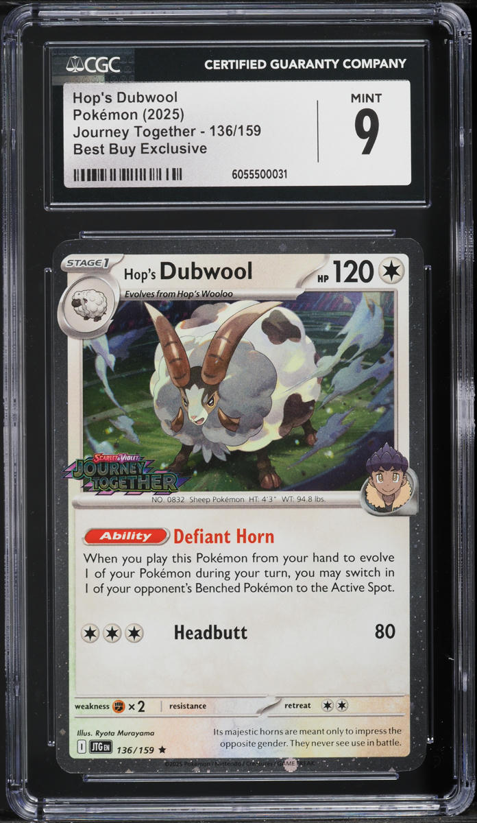 2025 Pokemon SV Journey Together Best Buy Exclusive Hop's Dubwool #136 CGC 9 MINT